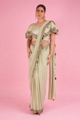 Stitched Saree With Cape3391 video